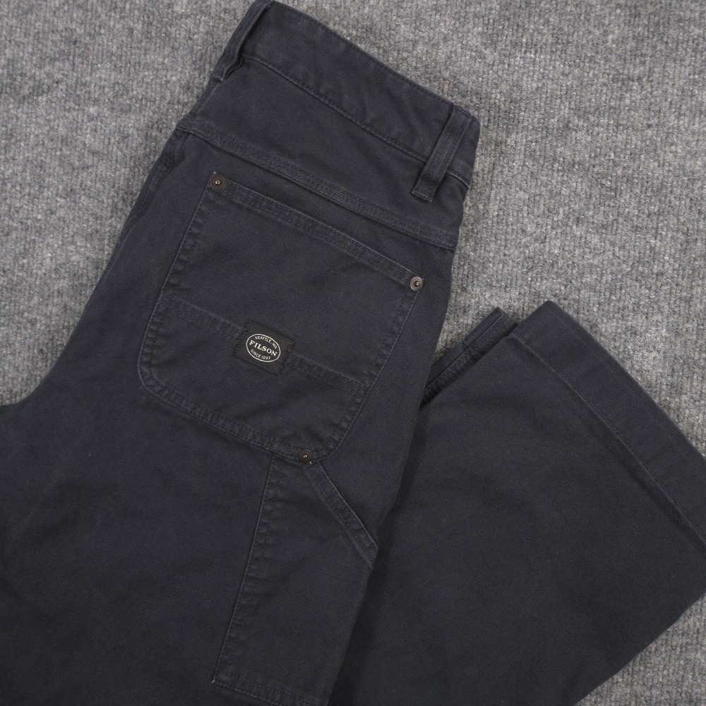 Filson Pants Womens 2 Dark Navy Double Knee Canvas Utility Carpenter Outdoor